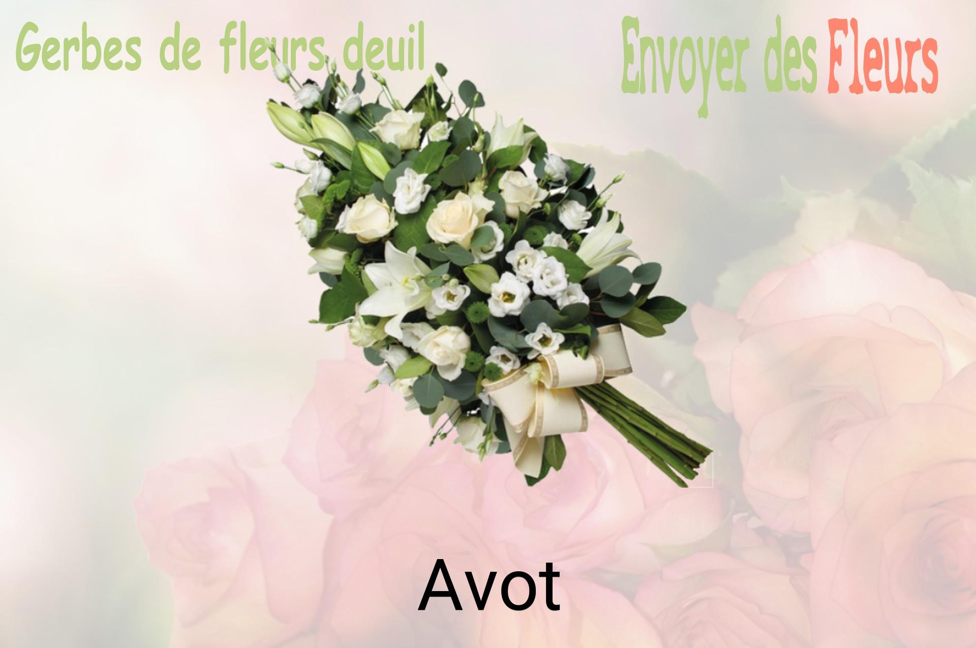 Gerbe de fleurs de deuil livrée à Avot